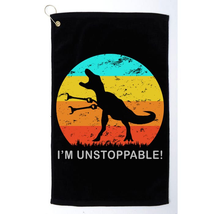 I'm Unstoppable Funny Vintage Retro TRex Golf Towel