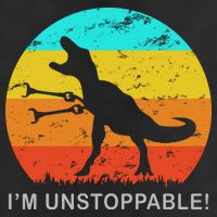 I'm Unstoppable Funny Vintage Retro TRex Golf Towel
