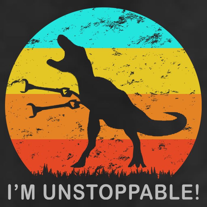 I'm Unstoppable Funny Vintage Retro TRex Golf Towel
