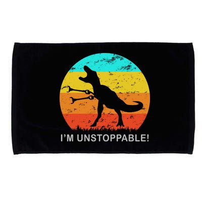 I'm Unstoppable Funny Vintage Retro TRex Microfiber Hand Towel
