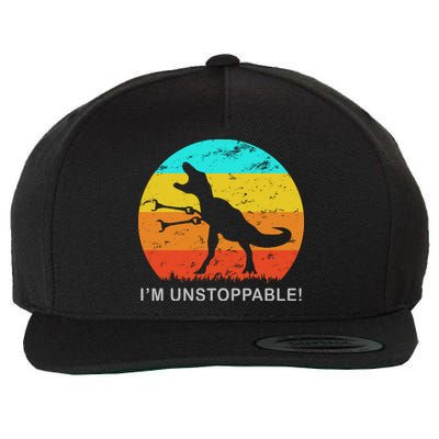 I'm Unstoppable Funny Vintage Retro TRex Wool Snapback Cap