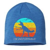 I'm Unstoppable Funny Vintage Retro TRex Sustainable Beanie