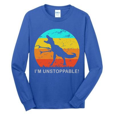I'm Unstoppable Funny Vintage Retro TRex Tall Long Sleeve T-Shirt