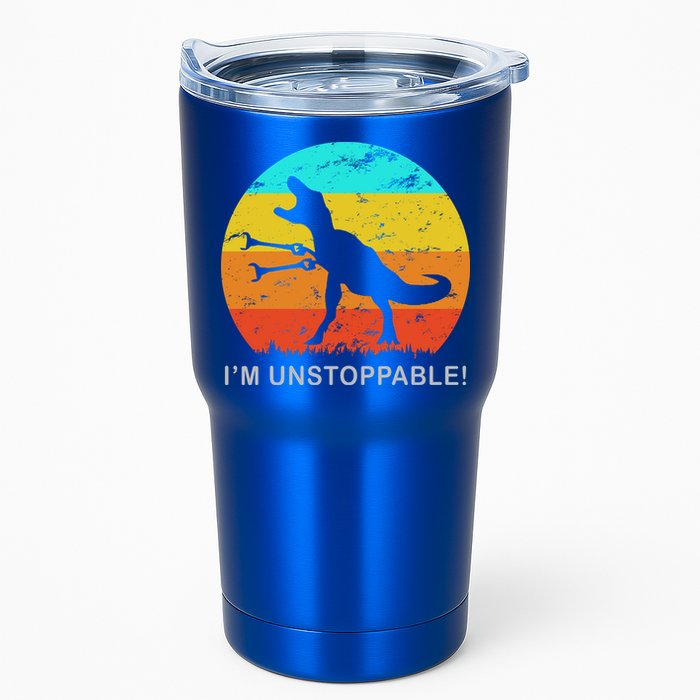 I'm Unstoppable Funny Vintage Retro TRex Tumbler