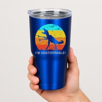 I'm Unstoppable Funny Vintage Retro TRex Tumbler