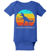I'm Unstoppable Funny Vintage Retro TRex Baby Bodysuit