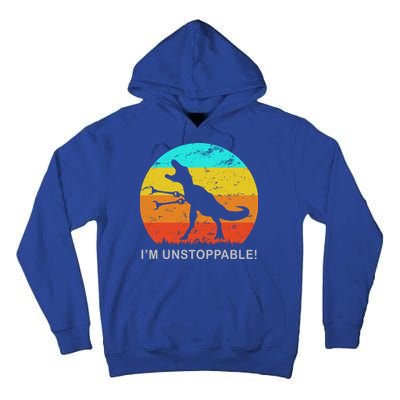 I'm Unstoppable Funny Vintage Retro TRex Tall Hoodie