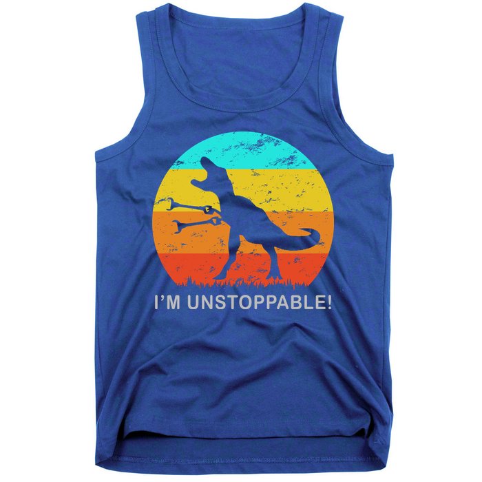 I'm Unstoppable Funny Vintage Retro TRex Tank Top