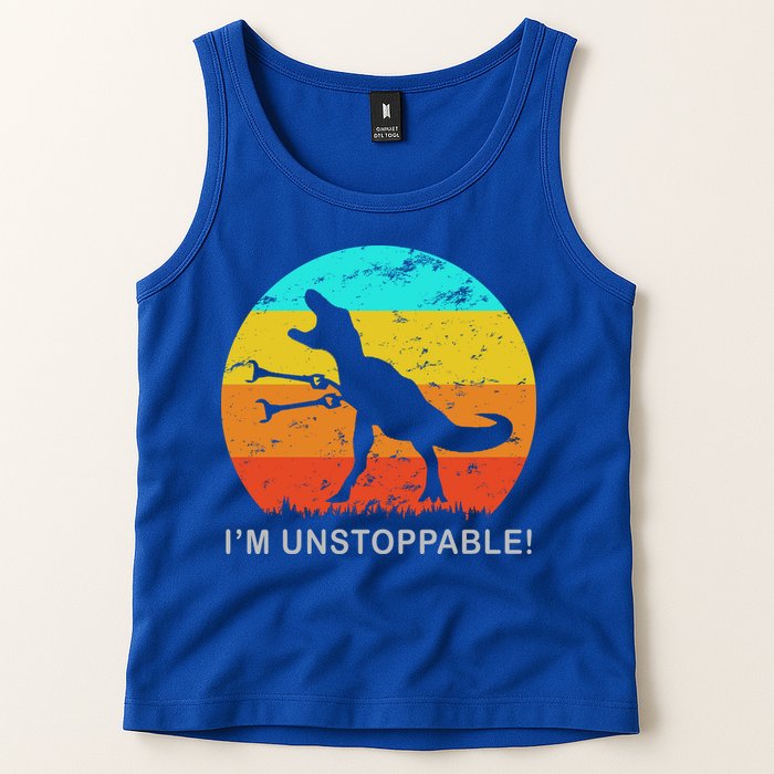 I'm Unstoppable Funny Vintage Retro TRex Tank Top