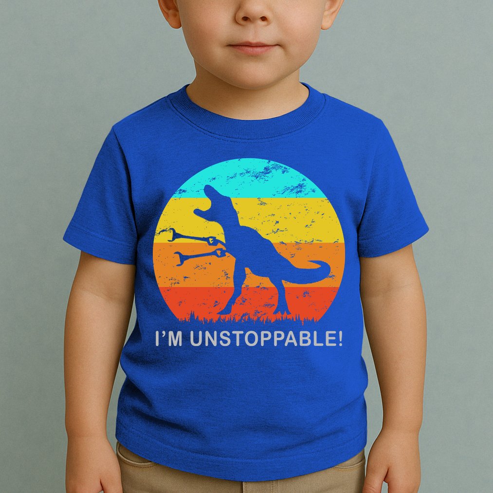I'm Unstoppable Funny Vintage Retro TRex Toddler T-Shirt