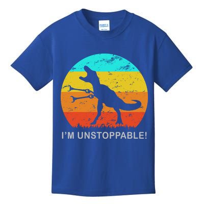 I'm Unstoppable Funny Vintage Retro TRex Kids T-Shirt
