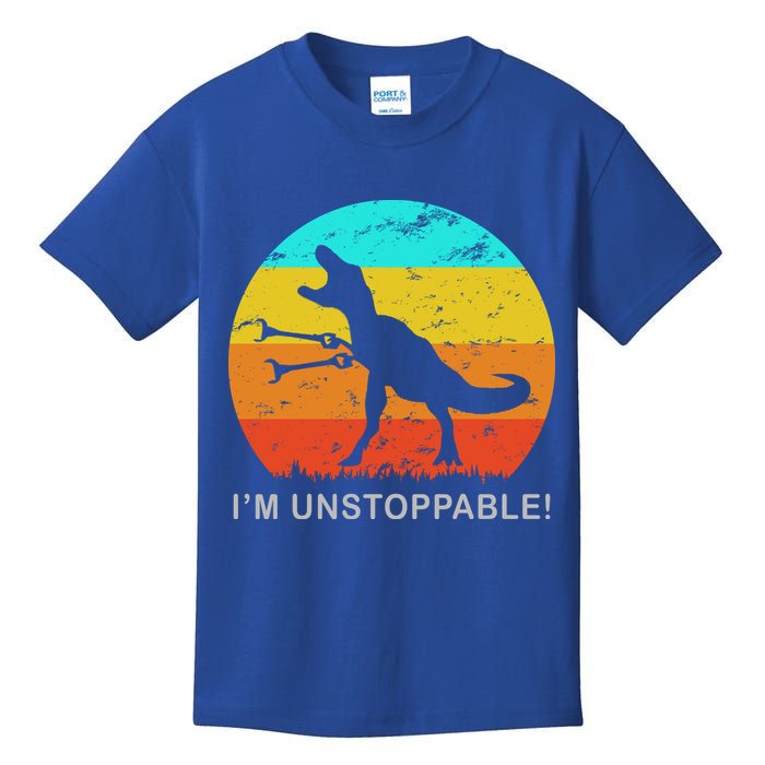 I'm Unstoppable Funny Vintage Retro TRex Kids T-Shirt