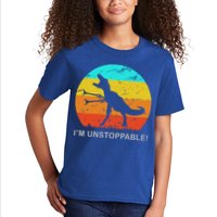 I'm Unstoppable Funny Vintage Retro TRex Kids T-Shirt