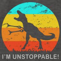 I'm Unstoppable Funny Vintage Retro TRex Vector Backpack