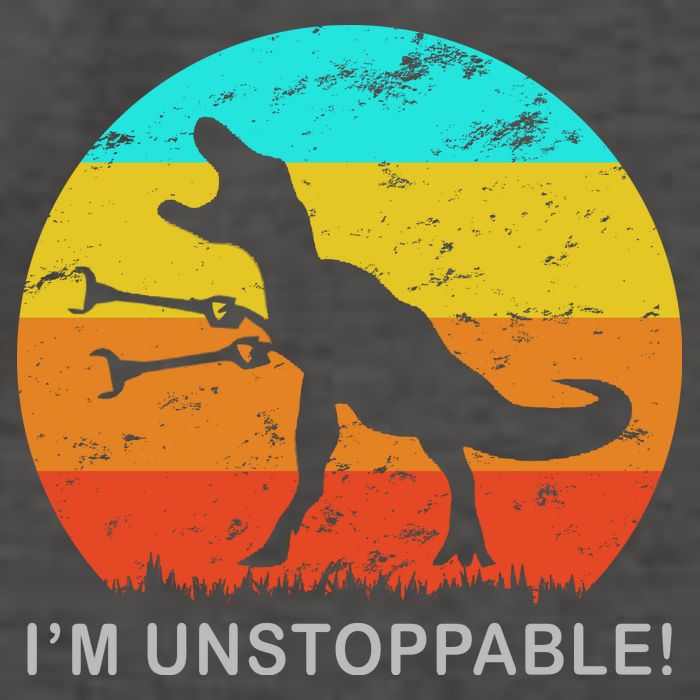 I'm Unstoppable Funny Vintage Retro TRex Vector Backpack
