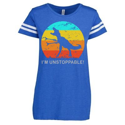 I'm Unstoppable Funny Vintage Retro TRex Enza Ladies Jersey Football T-Shirt