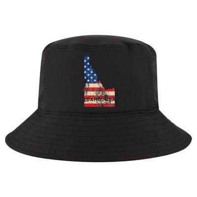 Idaho Usa Flag Patriotic Retro Vintage Cool Comfort Performance Bucket Hat