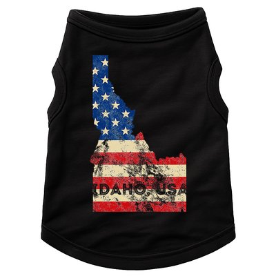 Idaho Usa Flag Patriotic Retro Vintage Doggie Tank
