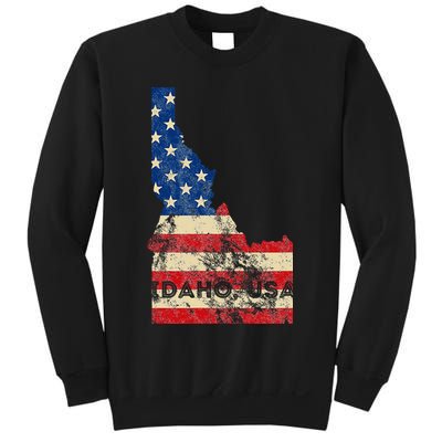Idaho Usa Flag Patriotic Retro Vintage Sweatshirt