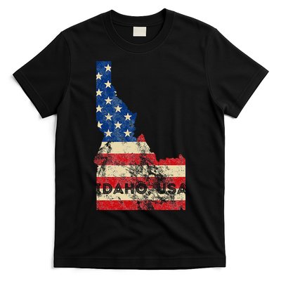 Idaho Usa Flag Patriotic Retro Vintage T-Shirt