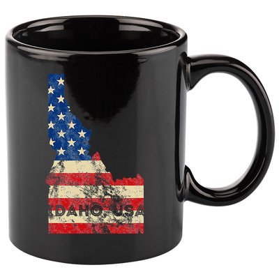 Idaho Usa Flag Patriotic Retro Vintage 11oz C Handle Ceramic Mug