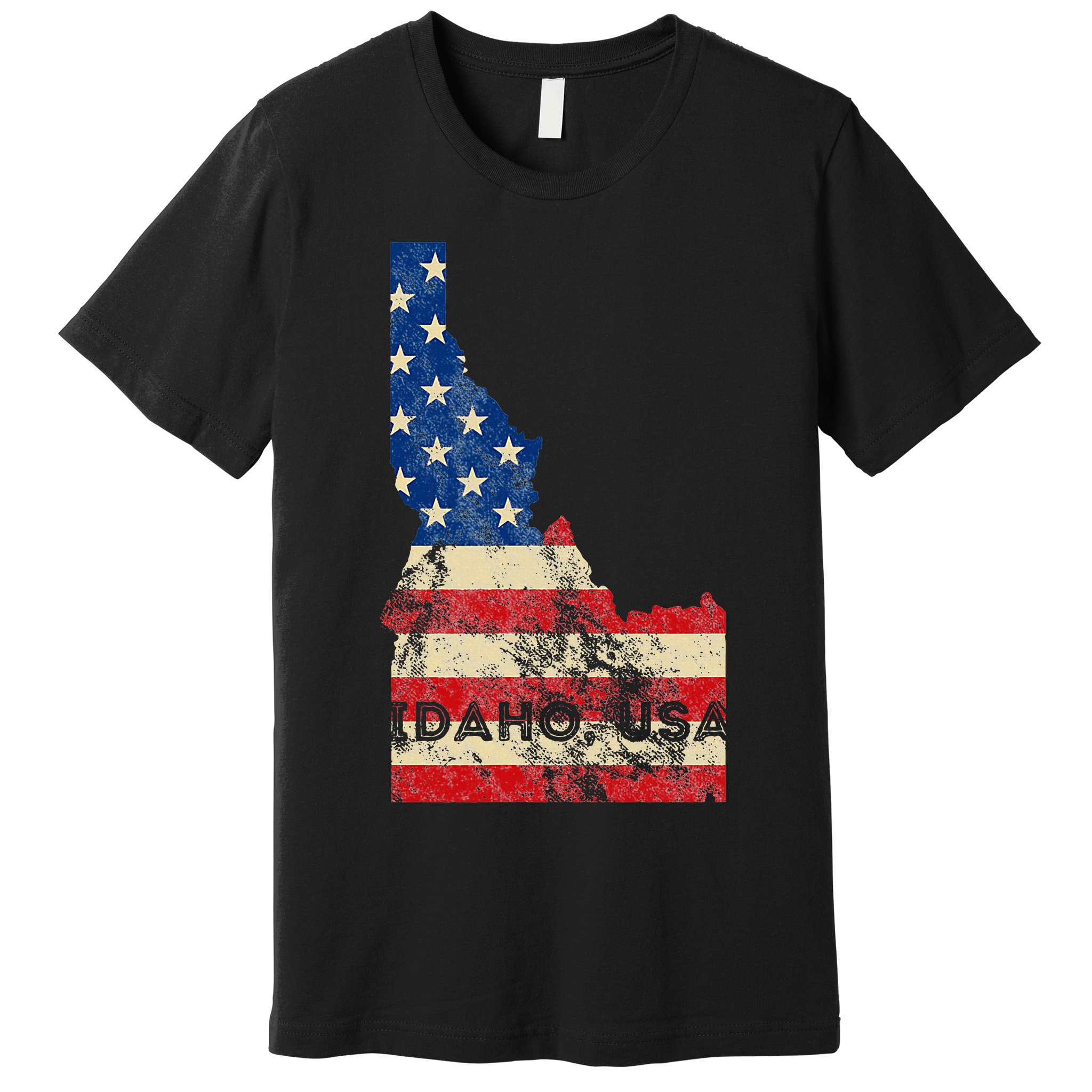 Idaho Usa Flag Patriotic Retro Vintage Premium T-Shirt