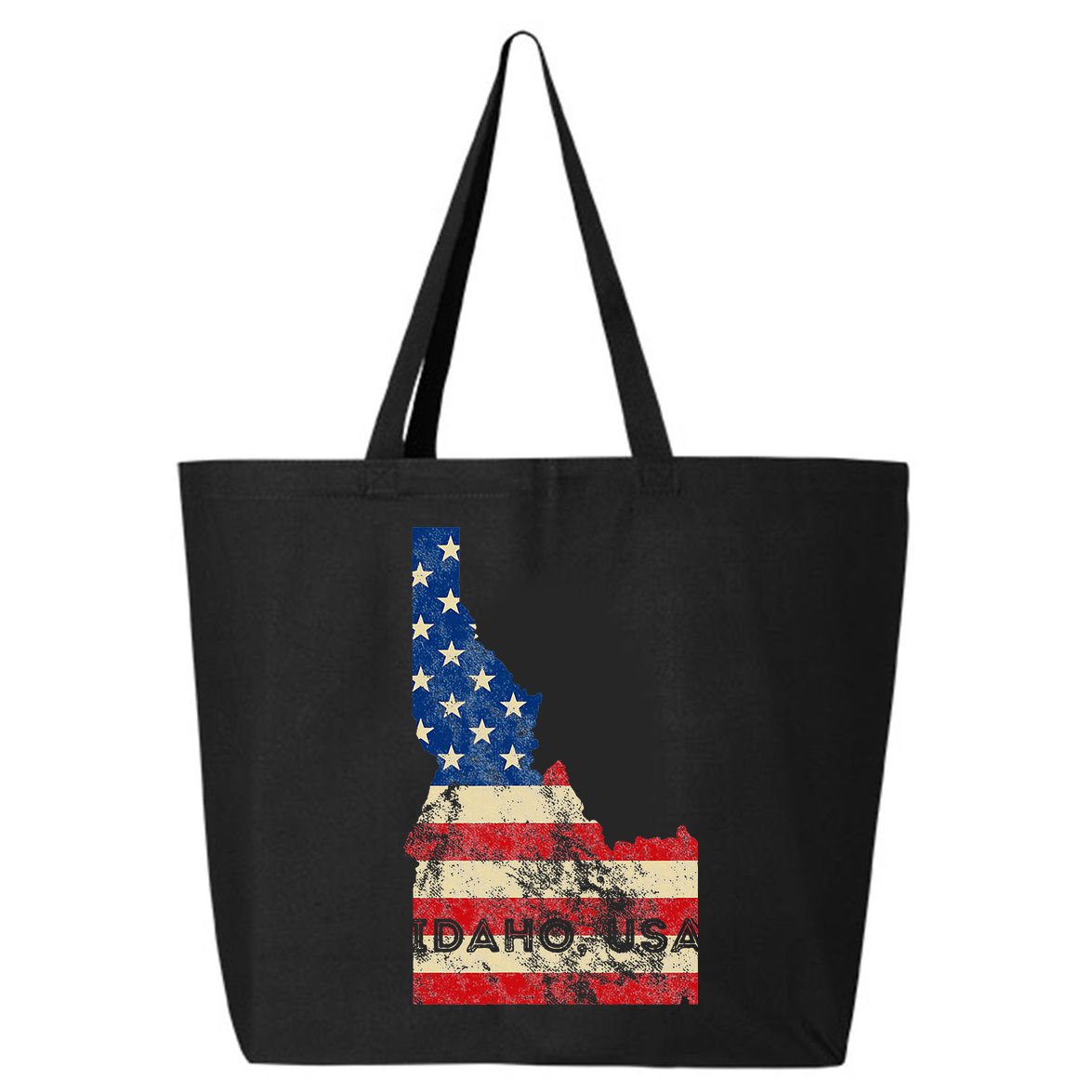 Idaho Usa Flag Patriotic Retro Vintage 25L Jumbo Tote