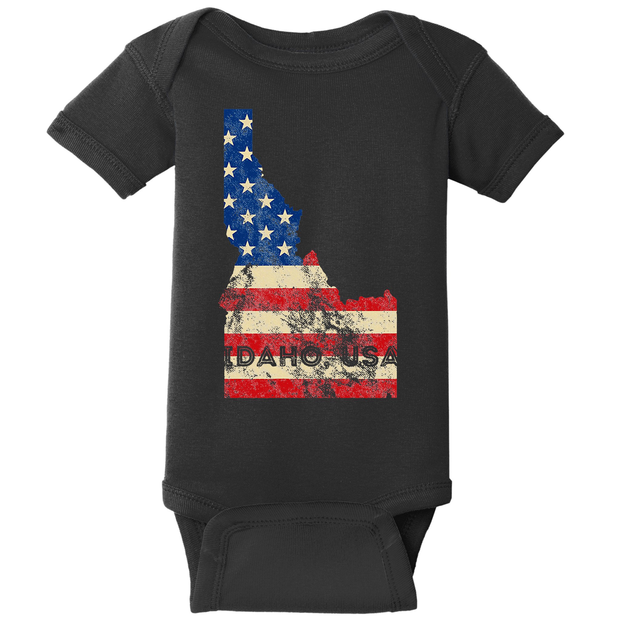 Idaho Usa Flag Patriotic Retro Vintage Baby Bodysuit