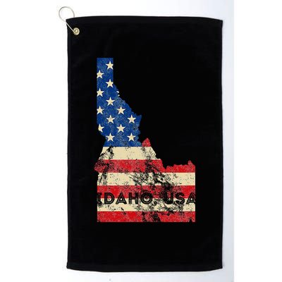 Idaho Usa Flag Patriotic Retro Vintage Golf Towel