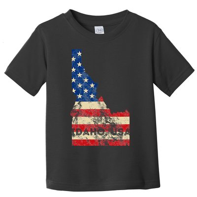 Idaho Usa Flag Patriotic Retro Vintage Toddler T-Shirt