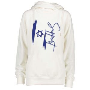 Israel USA Flags support Womens Funnel Neck Pullover Hood