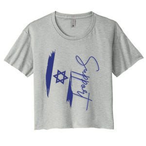 Israel USA Flags support Women's Crop Top Tee