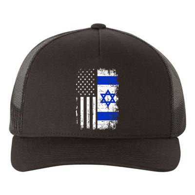 Israel Usa Flag Yupoong Adult 5-Panel Trucker Hat