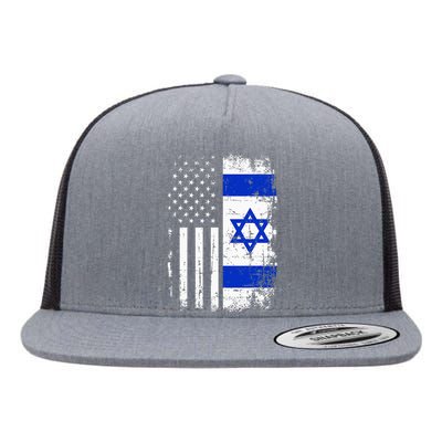 Israel Usa Flag Flat Bill Trucker Hat