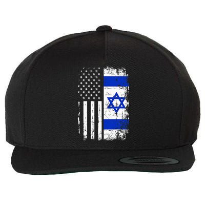 Israel Usa Flag Wool Snapback Cap