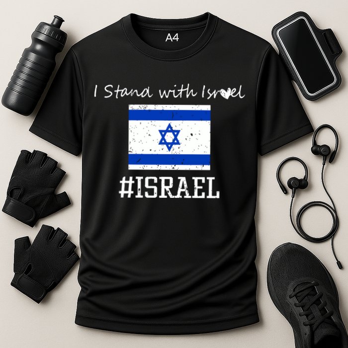 Israel USA Flags Cooling Performance Crew T-Shirt