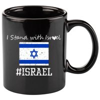 Israel USA Flags 11oz C Handle Ceramic Mug