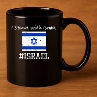 Israel USA Flags 11oz C Handle Ceramic Mug