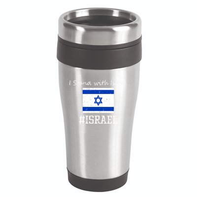 Israel USA Flags 16oz Travel Tumbler
