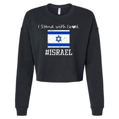 Israel USA Flags Cropped Pullover Crew