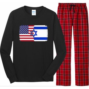 Israel Usa Flag Long Sleeve Pajama Set