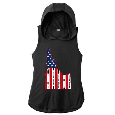 Idaho Usa Flag Fourth July 4th Fathers Day Bbq Beer Summer Gift Ladies PosiCharge Tri-Blend Wicking Draft Hoodie Tank