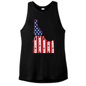 Idaho Usa Flag Fourth July 4th Fathers Day Bbq Beer Summer Gift Ladies PosiCharge Tri-Blend Wicking Tank