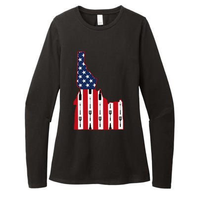 Idaho Usa Flag Fourth July 4th Fathers Day Bbq Beer Summer Gift Womens CVC Long Sleeve Shirt