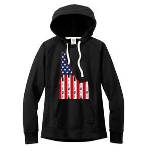 Idaho Usa Flag Fourth July 4th Fathers Day Bbq Beer Summer Gift Women's Fleece Hoodie