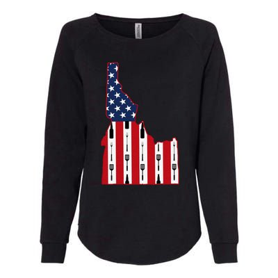 Idaho Usa Flag Fourth July 4th Fathers Day Bbq Beer Summer Gift Womens California Wash Sweatshirt