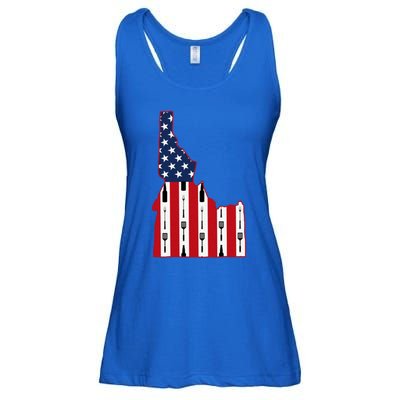 Idaho Usa Flag Fourth July 4th Fathers Day Bbq Beer Summer Gift Ladies Essential Flowy Tank