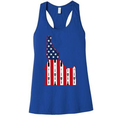 Idaho Usa Flag Fourth July 4th Fathers Day Bbq Beer Summer Gift Women's Racerback Tank