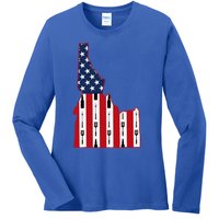 Idaho Usa Flag Fourth July 4th Fathers Day Bbq Beer Summer Gift Ladies Long Sleeve Shirt