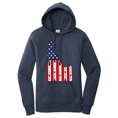 Idaho Usa Flag Fourth July 4th Fathers Day Bbq Beer Summer Gift Women's Pullover Hoodie